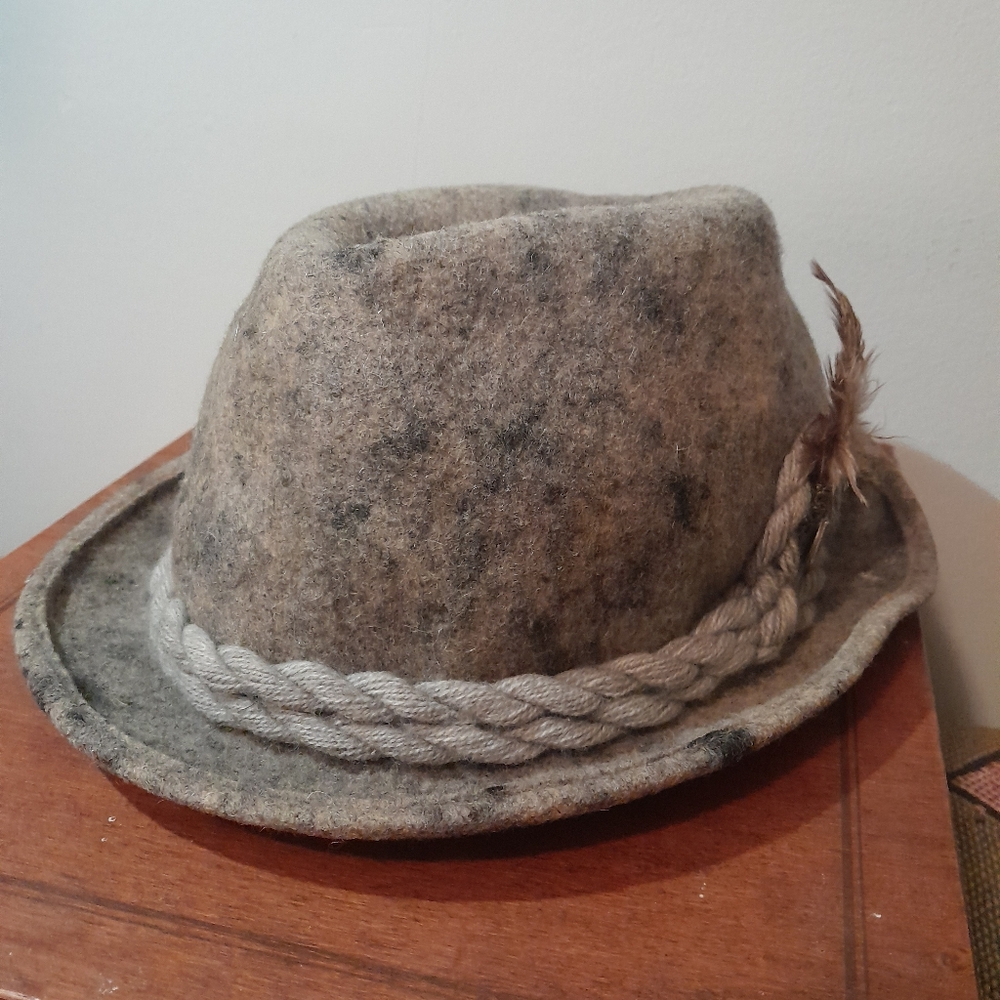 Authentic Handmade Tyrolean style felt hat, size 57